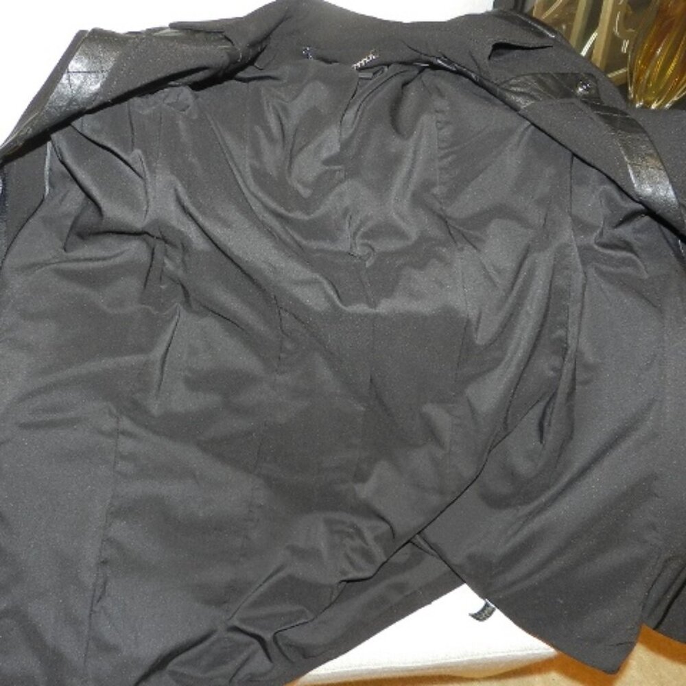 White House Black Market Leather Trim Black Moto Jacket Size XXS - Picture 14 of 15
